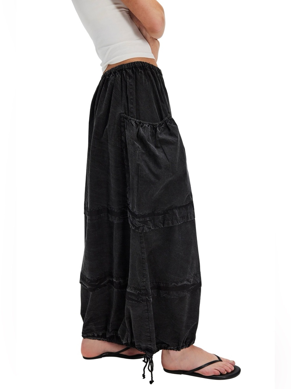 FREE PEOPLE Eloise Black Women's Parachute Maxi Skirt, XS (Will fit Small/Med) - Picture 8 of 15